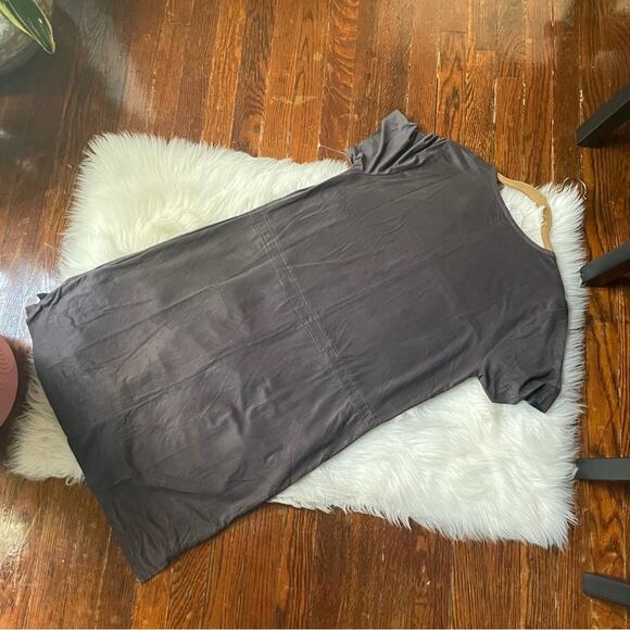 Grey Faux Suede T-Shirt Dress NWT - Picture 6 of 6